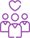 purple icon showing people with a heart over top