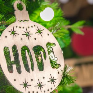 hope christmas tree ornament
