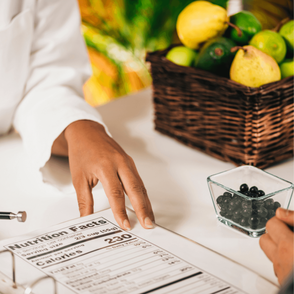 medical professional going over nutrition with patient